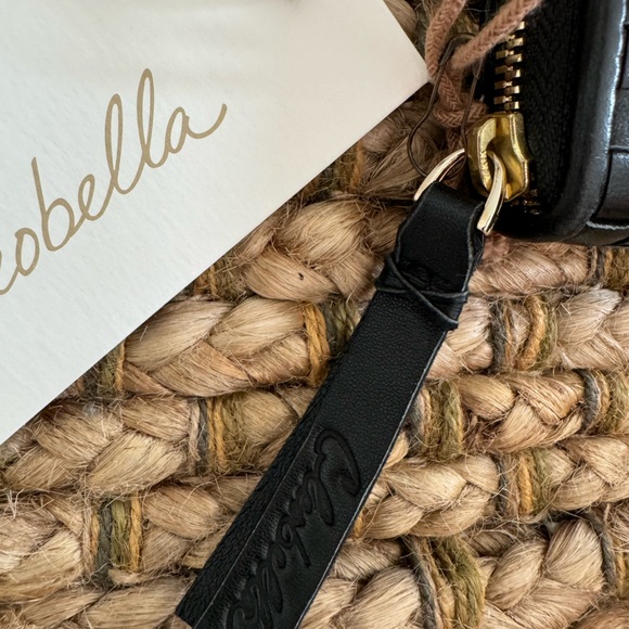 CLEOBELLA TIEGS WOVEN LEATHER ZIP WALLET•BLACK - Picture 6 of 9